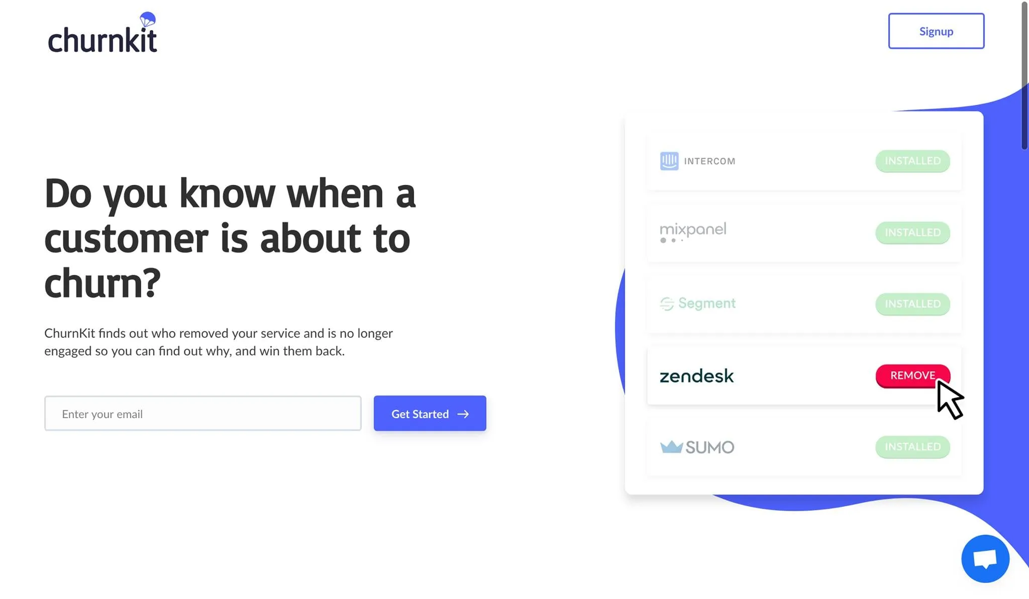 ChurnKit landing page