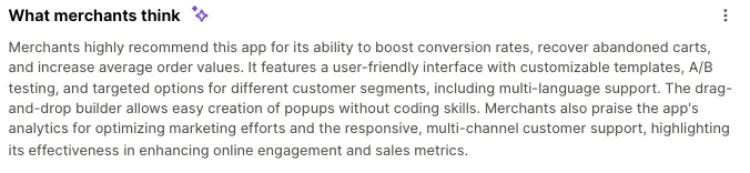 Adoric shopify app store review summary