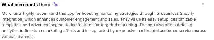 Klavio shopify app store review summary