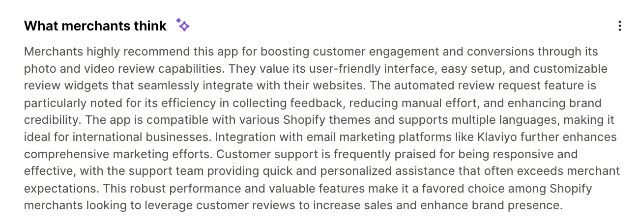 Loox Shopify app store review summary