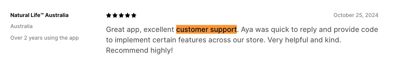 Loox Shopify app store review screenshot