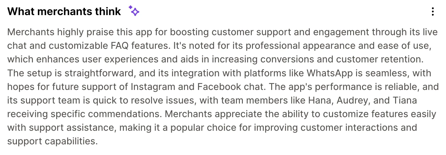 Chatty shopify app store review summary