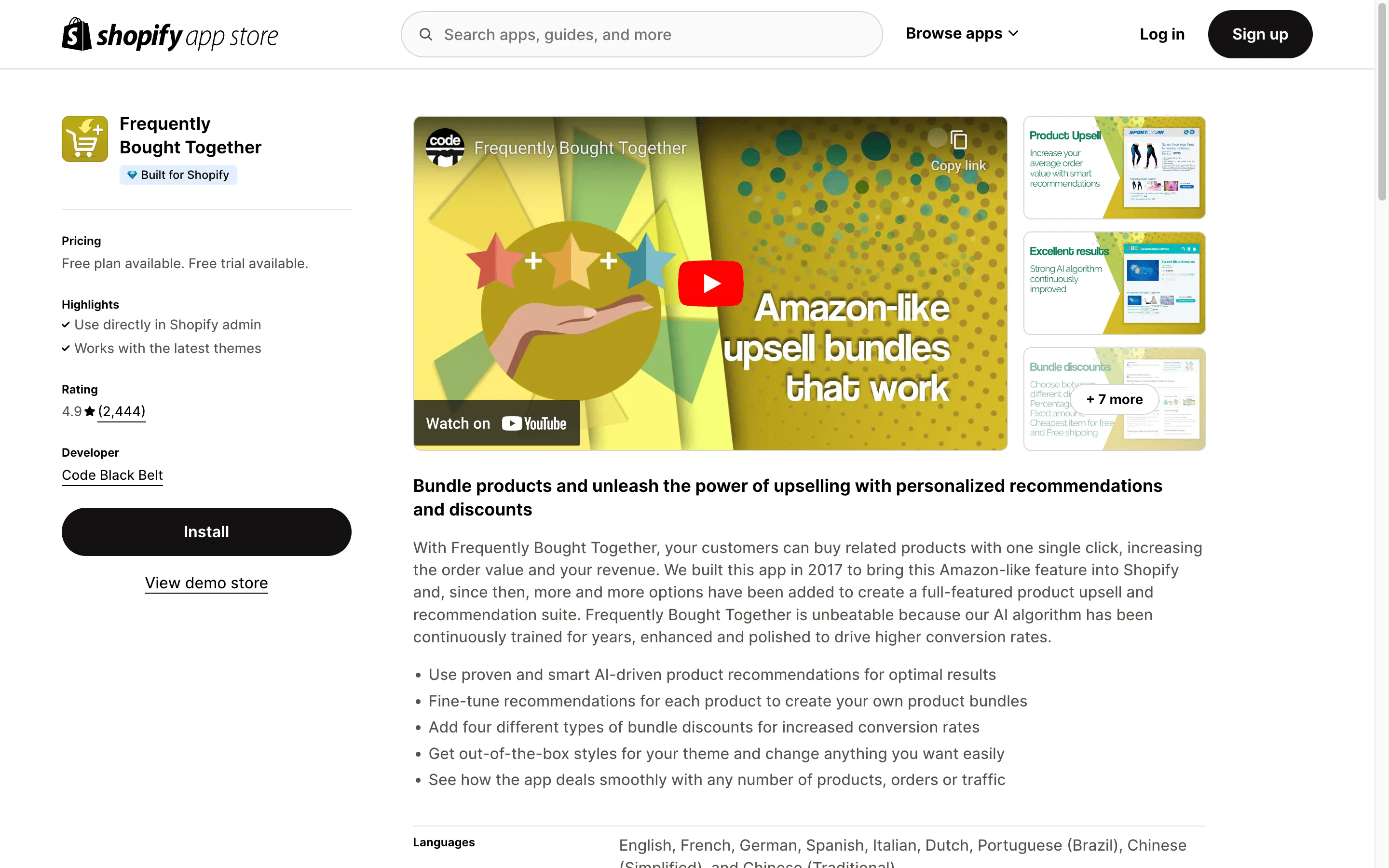 Frequently Bought Together Shopify app to increase sales