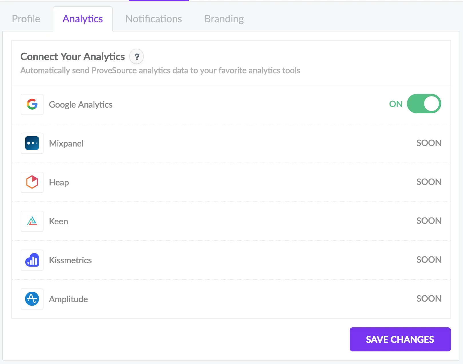 New: Connect Your Analytics Provider to ProveSource
