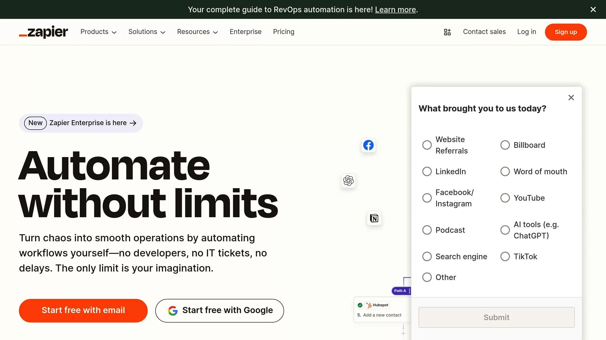 integrate zapier with chatgpt for business automation