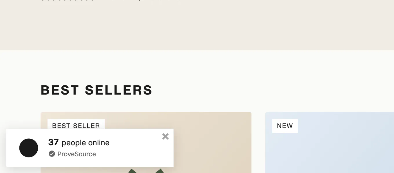 A live visitor count notification: 37 people online