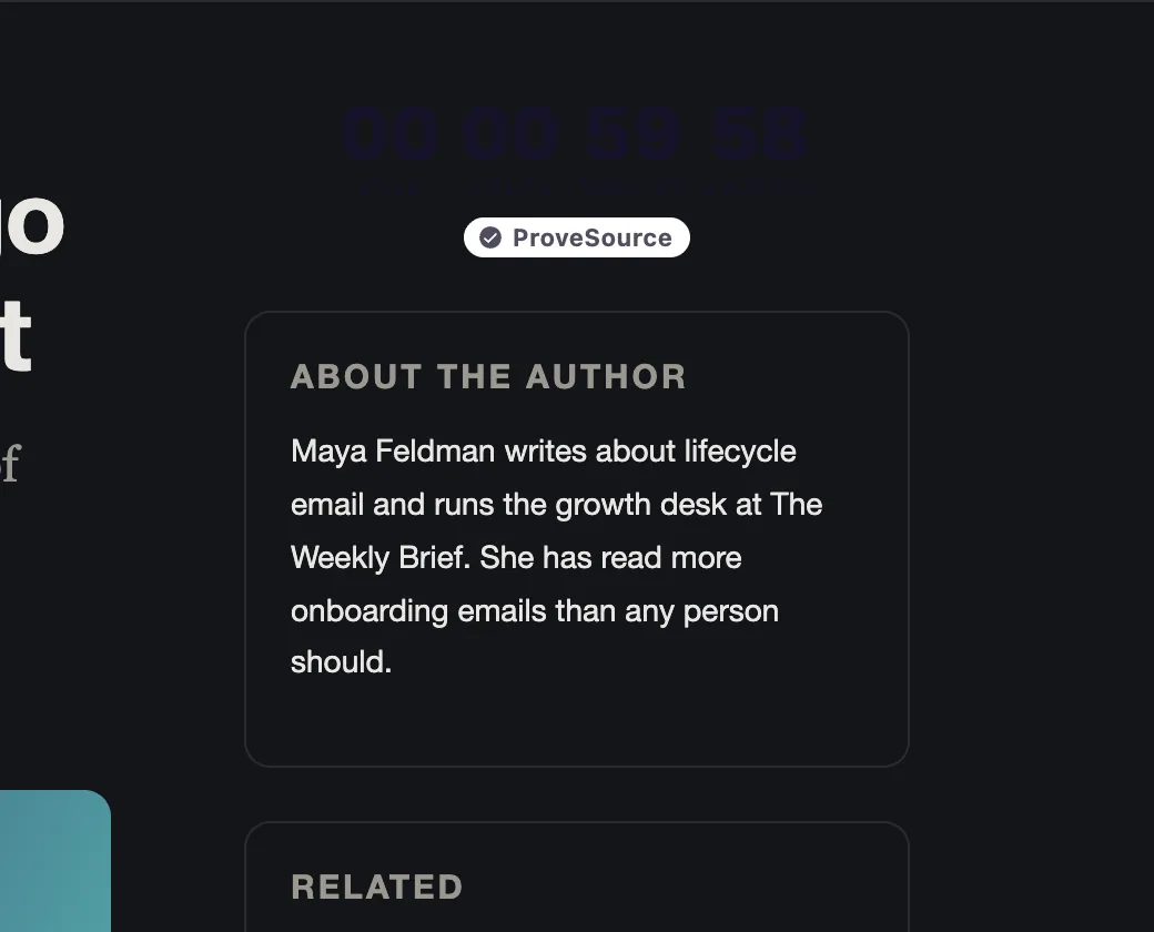 A plain countdown timer in a blog sidebar
