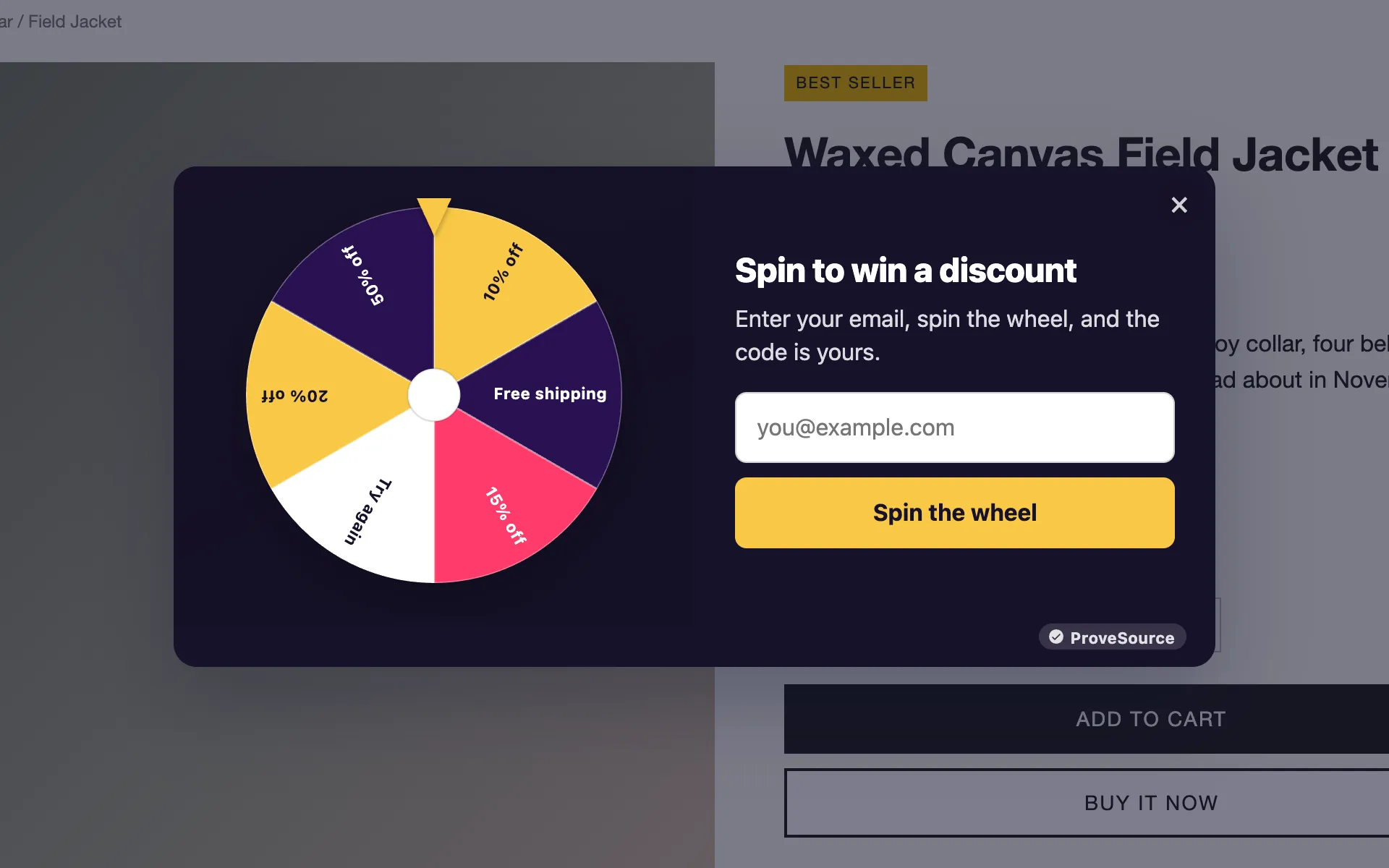 Spin to Win demo